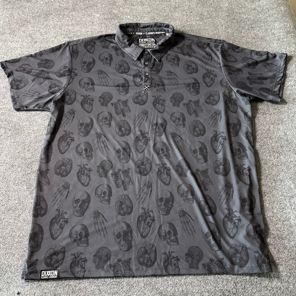 Dixxon Flannel Co Love Kills the Party Form and Function Mens 4X Polo Skull AOP